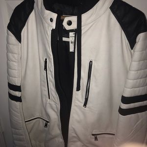 Express Badass biker  jacket black & White